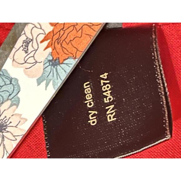 The Limited Red Textured Zip Accent Blazer Cotton Blend Size L - Picture 4 of 9